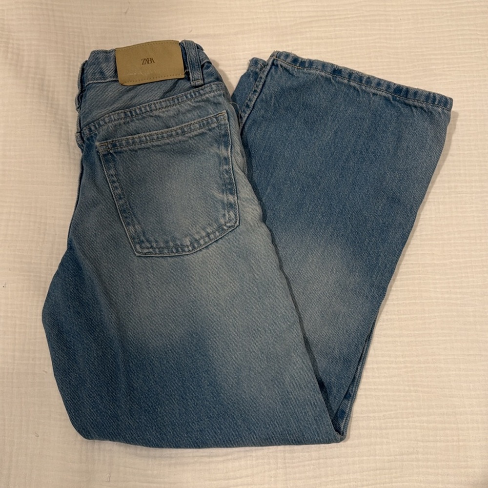 Zara Girls Light Blue Wide Leg Jeans